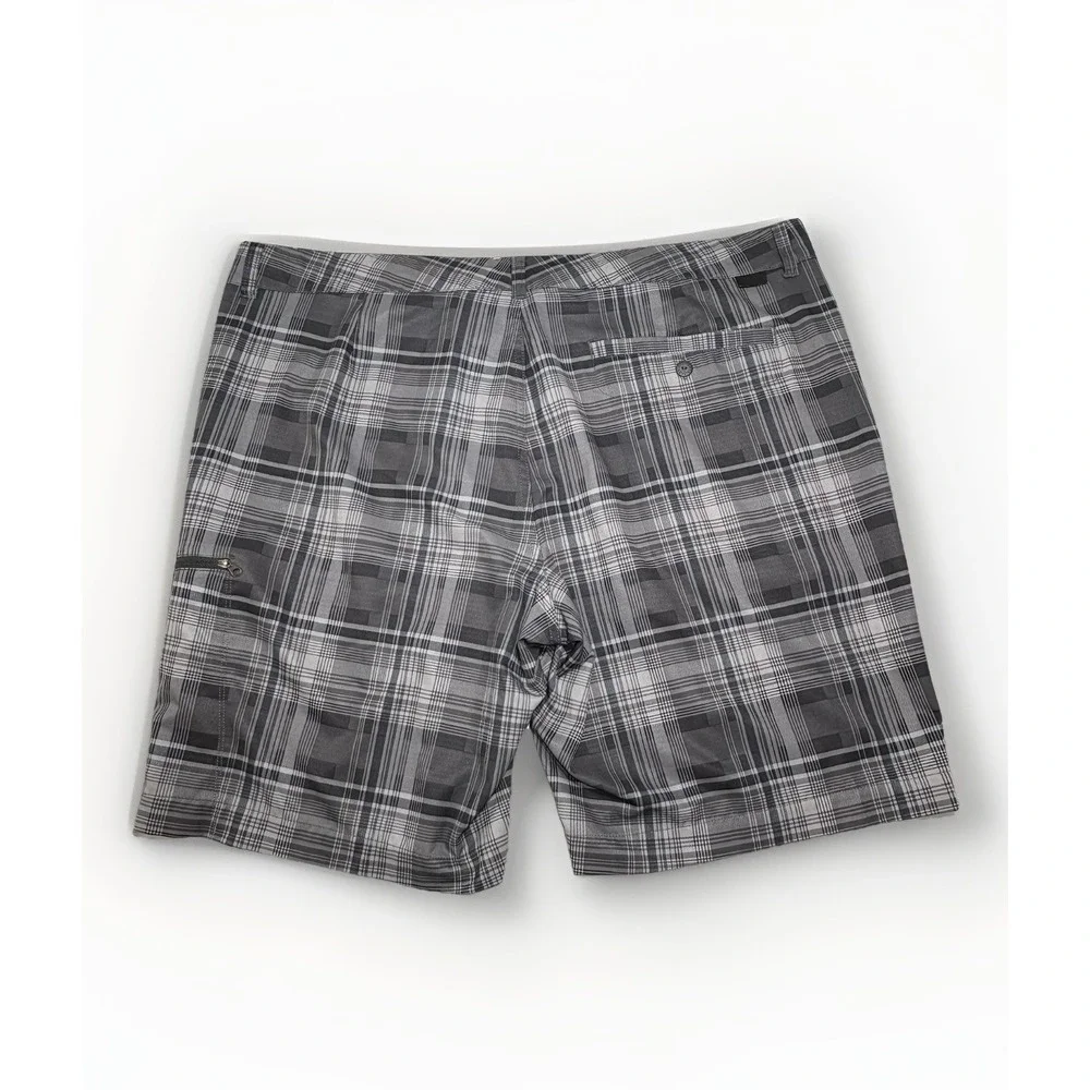 The North Face Pura Vida‎ 2.0 Hybrid Shorts Men 40 Gray Plaid Hiking Flash Dry